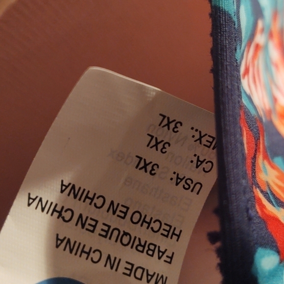 Cocoship Navy and Pink Floral Halter Neck Deep V-Neck One Piece Swimsuit Sz 3XL - Picture 6 of 8